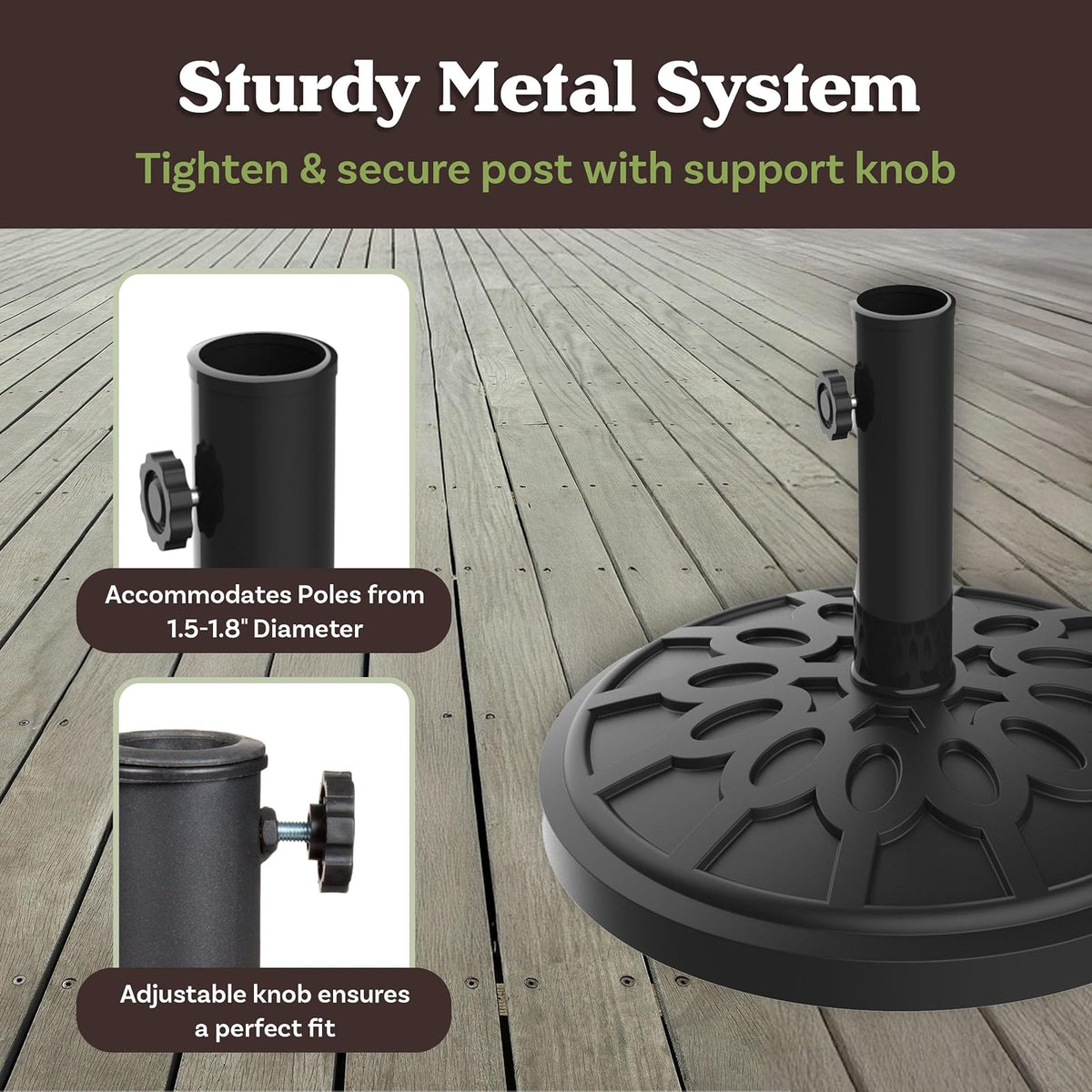 Pure Garden 50-103 Umbrella Base Outdoor Patio Umbrella Holder