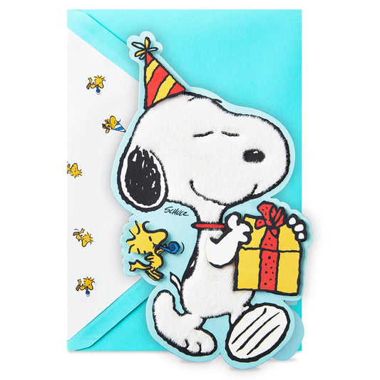 Hallmark Signature Peanuts Tarjeta de cumpleaños (Snoopy, Happiness)