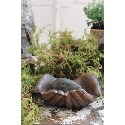 Creative Co-op HD5974 Bristol Terrace Decorative Cast Iron Hands Dish with Rust Finish