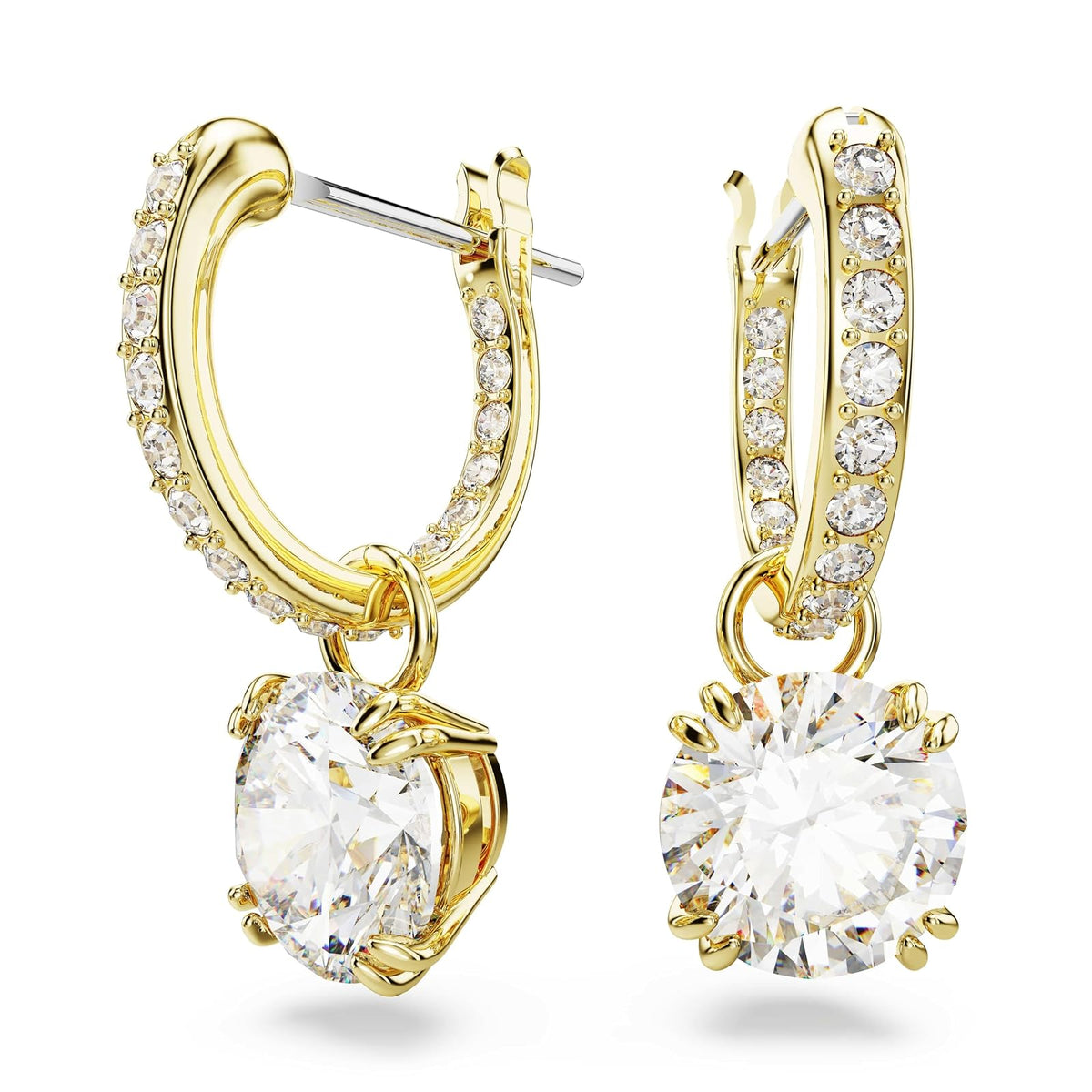 Swarovski Stilla Kollektion Tropfenohrringe, Rundschliff, Weiß - Contemporary - Blanco