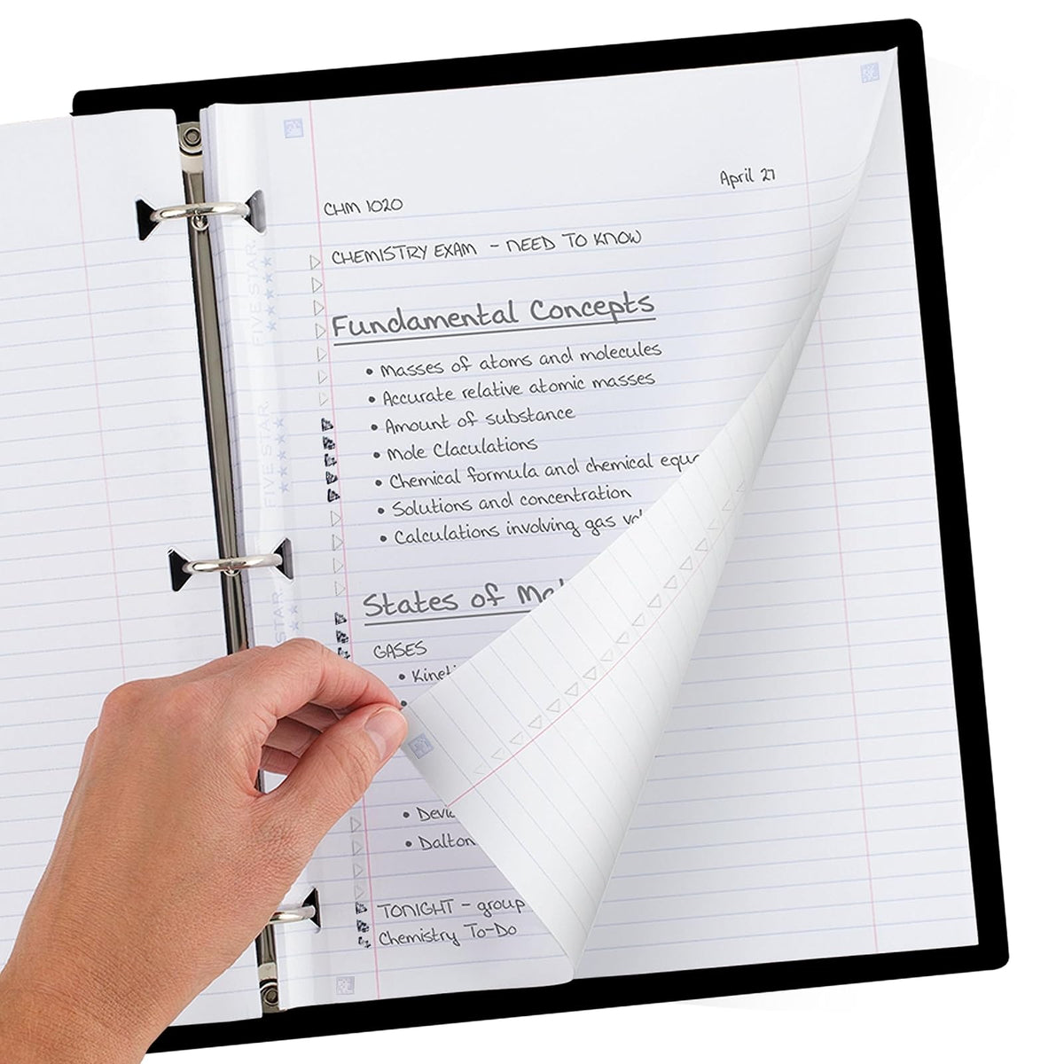 Five Star Loose Leaf Paper Plus Study App, 12 Pack, 3 Hole Punched, Reinforced Filler Paper, College Ruled Paper, 8-1/2" x 11", 80 Sheets/Pack (170026-ECM),White