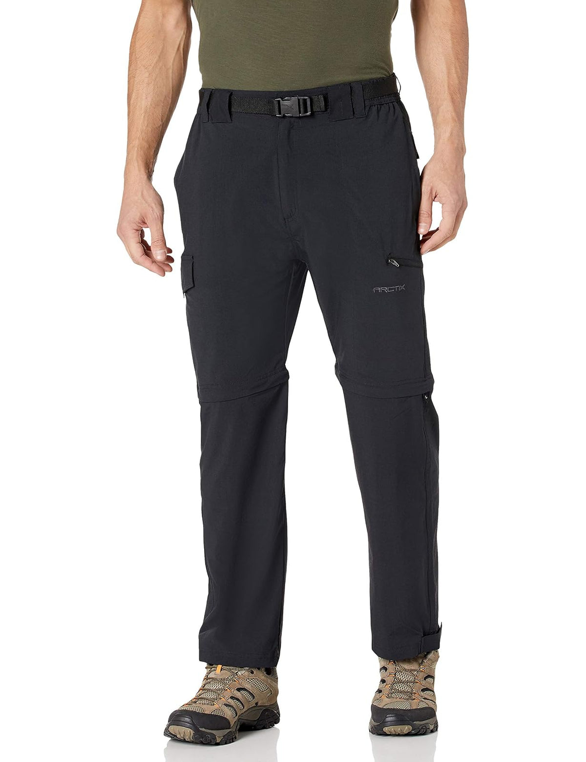 Arctix Cliff Pantalón Convertible para Hombre - corto - G - 30" entrepierna - Negro (Black)