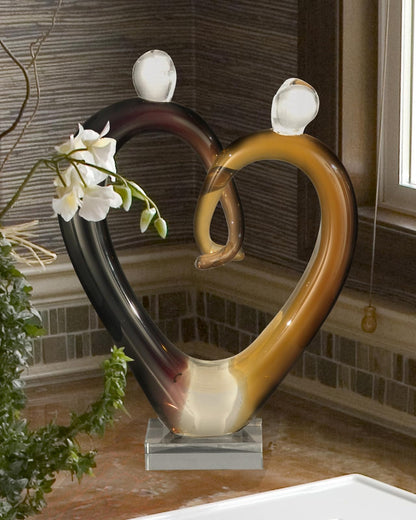 Dale Tiffany AS11112 - Escultura artística de Corazones de Vidrio, Multicolor, 11 x 7,75 x 7,75 x 7,75 Pulgadas