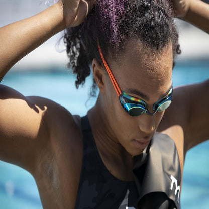 TYR Blackhawk Mirrored Women's Fit Swim Goggles.