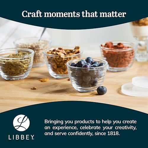 Libbey Set de 8 Recipientes de Vidrio Chicos con Tapas de Plástico - 0.18Lt