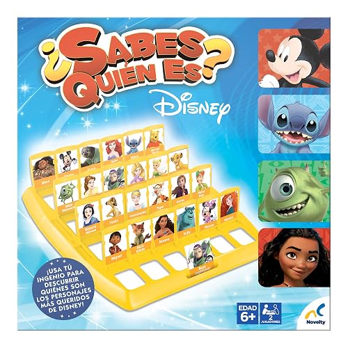 Disney Juego de Mesa Infantil ¿Sabes Quién Es? Novelty Corp | Adivina los Personajes, Diversión Familiar