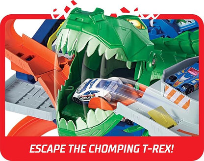Hot Wheels City Pista de Juguete Ultimate Garage Robo T-Rex 5+ Años | Mide 1 metro; estaciona más de 100 autos, ascensor y modo multijugador