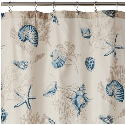 Madison Park MP70-645 Shower Curtain, Blue | Algodón, añade privacidad, lavable a máquina, certificado OEKO-TEX