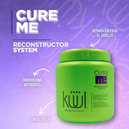 KÜÜL - Tratamiento para Cabello Maltratado Cure Me Reconstructor 1L. Aporta Brillo, Suavidad e Hidratación a tu Cabello y Evita el Quiebre del Cabello por el Uso de Químicos