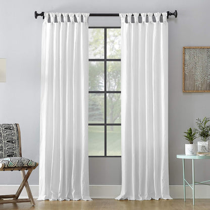 Archaeo Cortina de Pestañas 100% Algodón Lavada, Color Marfil - 132.1An x 213.4Al cm (2 Paneles) - Blanco