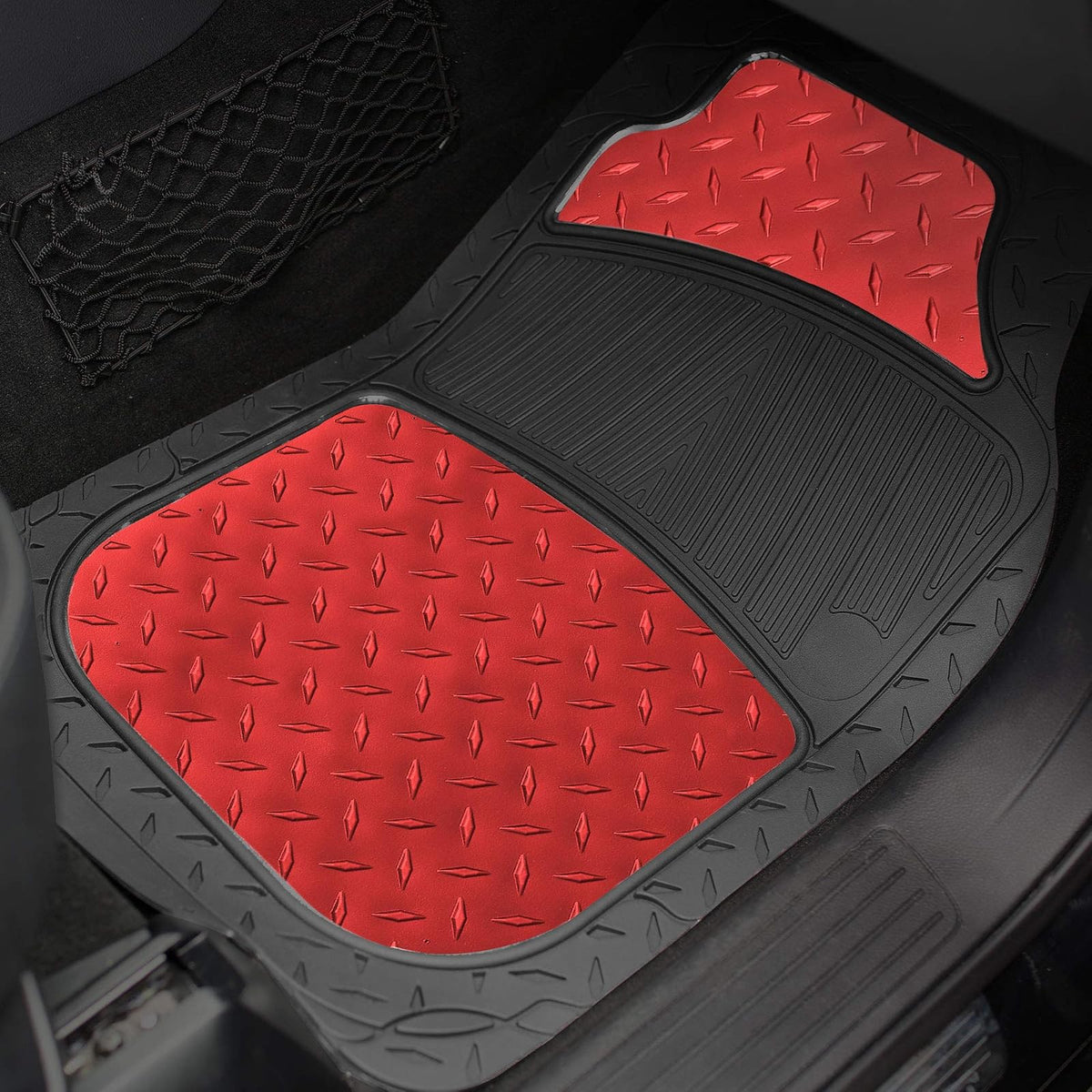 FH Group F11315RED - Alfombrillas de Goma para Todo Tipo de Clima, para Automóviles, Camiones y SUV, Ajuste Universal para Adaptarse al diseño