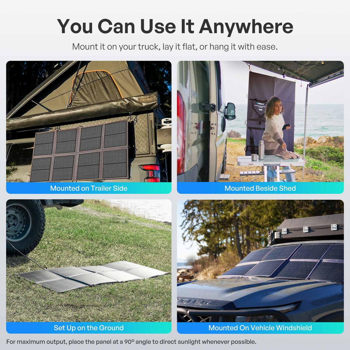 Renogy - Manta de panel solar portátil de 200 W, 25% de alta eficiencia, cargador solar plegable tipo N para central eléctrica, ahorro de espacio ligero de 8 pliegues, salida USB-A tipo C, para
