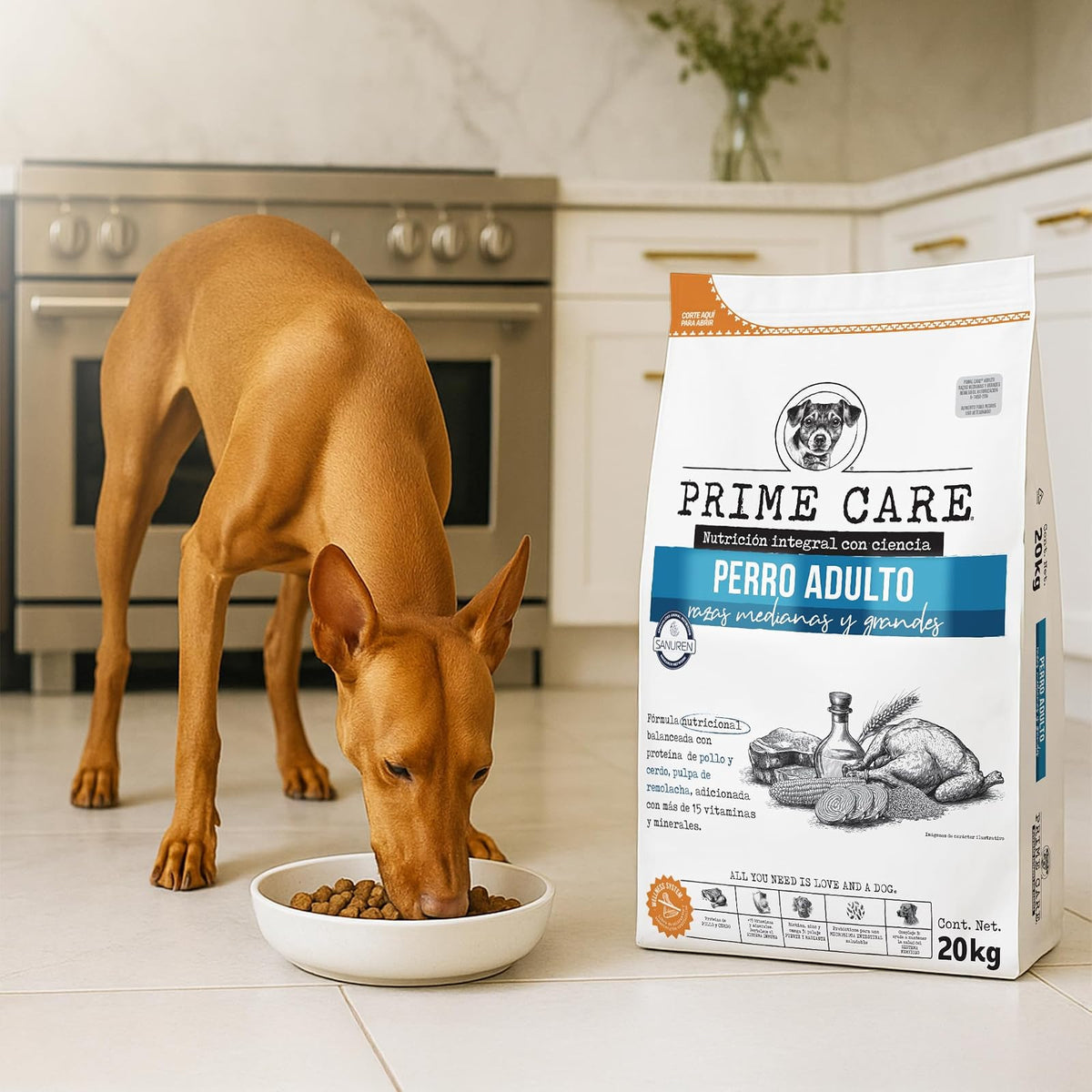 Prime Care Alimento para Perros Adultos Razas Medianas y Grandes 20 kg