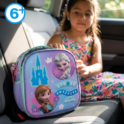 Ruz Lonchera Infantil y Preescolar | Frozen | 100% Poliéster Edición Premium Capacidad 3 Litros | Bolsa Escolar para Niños con Forro Interior y Cierre de Cremallera | Recomendado desde 3 años