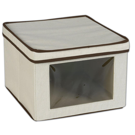 Household Essentials Vision Caja de Almacenamiento de Lona Natural, café, Natural, Mediano, 1