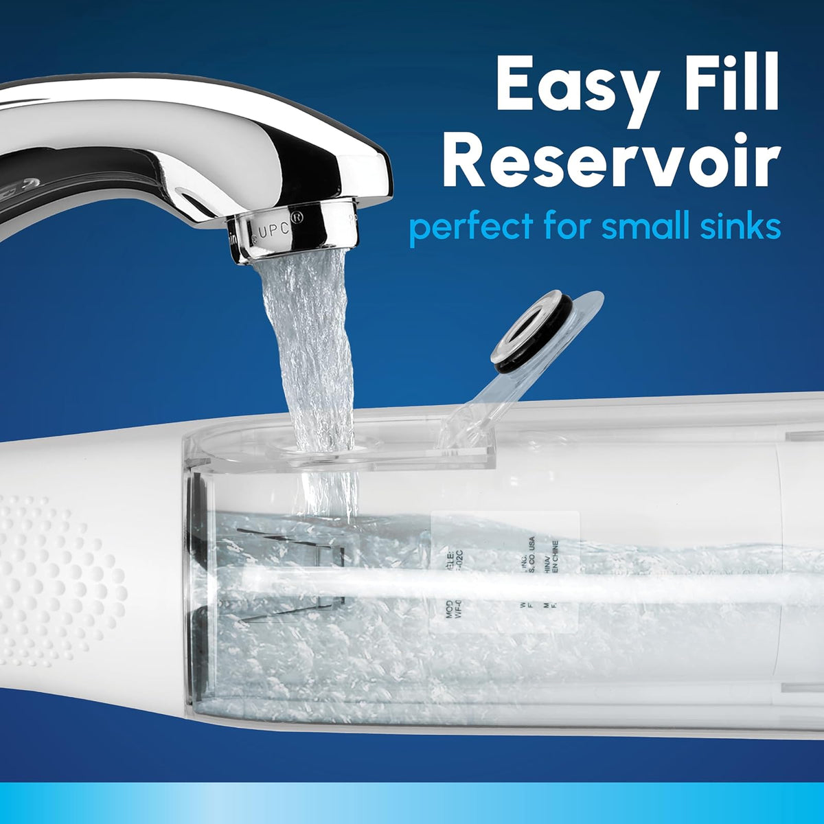 Waterpik - Limpiador de agua inalámbrico, funciona con pilas y portátil para viajes y hogar, Cordless Express aceptado por la ADA, blanco WF-02