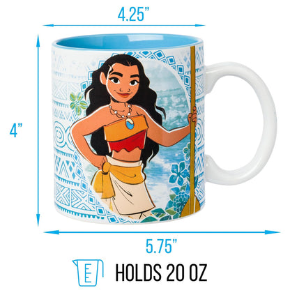 Disney mn0934 Moana explorar Oceania – Taza de desayuno (cerámica), 20 oz, multicolor