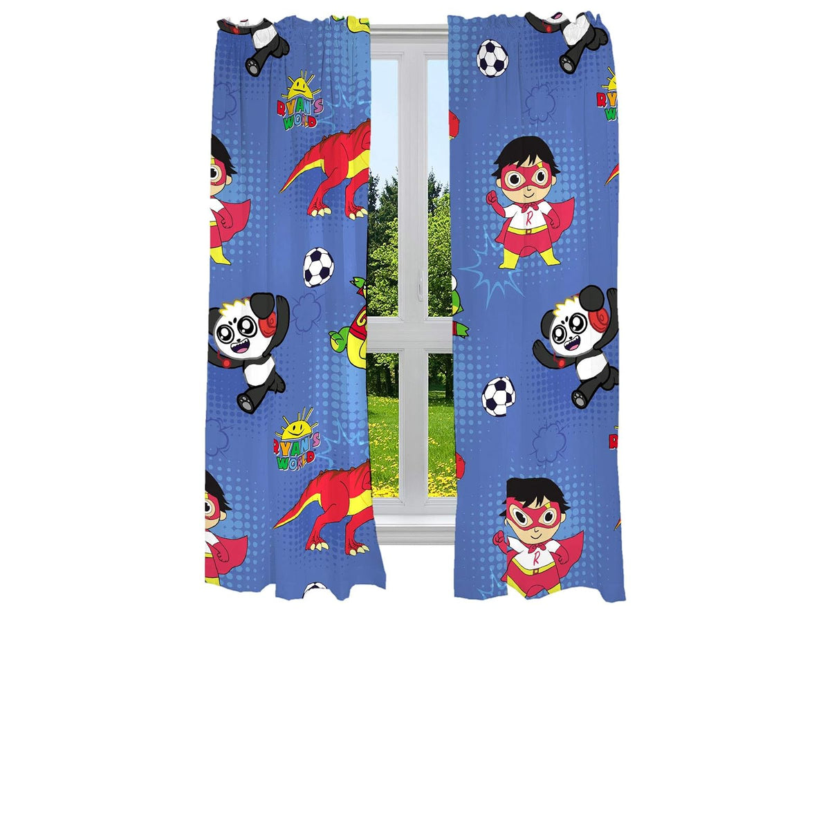 Franco Juego de Cortinas Infantiles con Personajes con Licencia - 160An x 208.3Al cm (1 Paneles) - Ryan's World