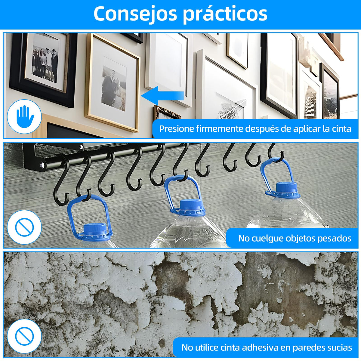 Nano cinta adhesiva reutilizable 300CM, KIPERLINE cinta adhesiva de doble cara de 5 cm más gruesa y ancha, resistente, lavable y antideslizante para paredes, cocinas, alfombras, fijación de fotos.