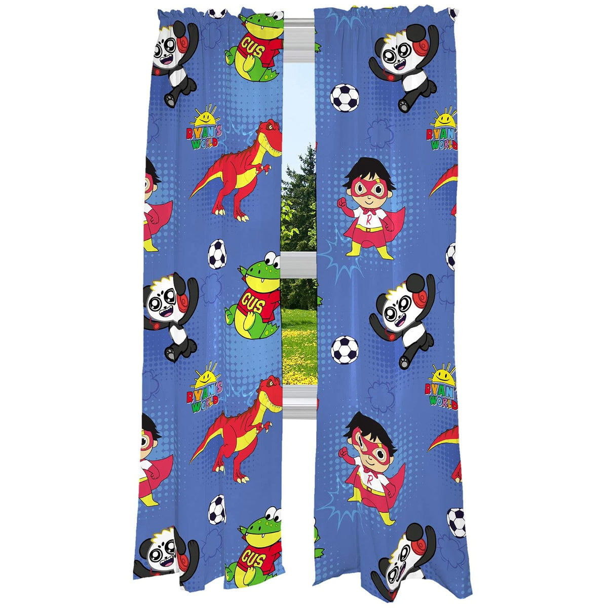 Franco Juego de Cortinas Infantiles con Personajes con Licencia - 208.3An x 213.4Al cm (1 Paneles) - Ryan's World