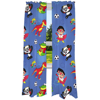 Franco Juego de Cortinas Infantiles con Personajes con Licencia - 208.3An x 213.4Al cm (1 Paneles) - Ryan's World