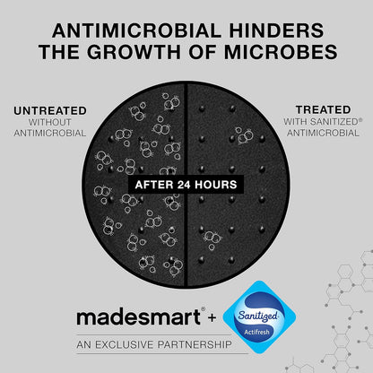 Madesmart - Almacenamiento de baño pequeño y suave con agarre bajo el fregadero, organización multiusos para el hogar, certificado por la EPA, carbono antimicrobiano de alta calidad