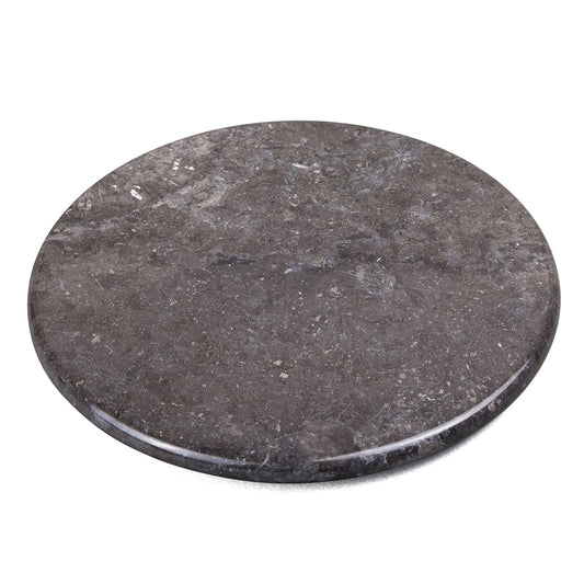 Creative Home 32737 - Tabla redonda para servir, piedra de mármol natural, Carbón, 12" (30.48cm), 1