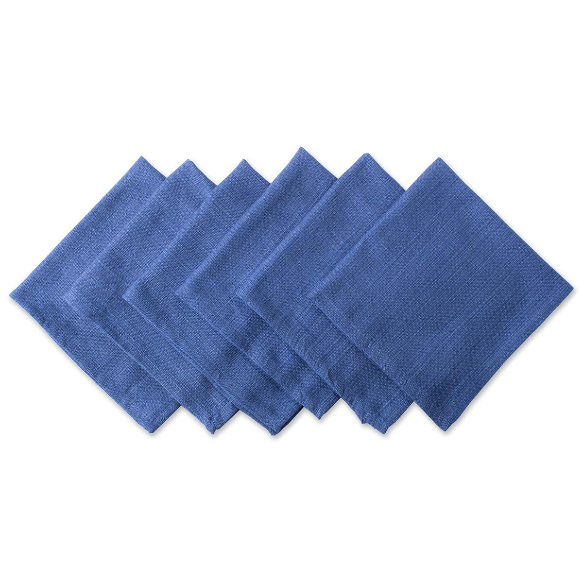 DII - Manteles Individuales de Algodón, Colección Abigarrada, Juego de 6 - Servilleta - Azul náutico