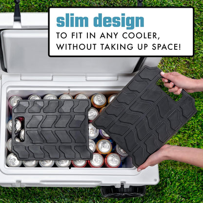 Cool Coolers by Fit & Fresh XL - Bloques de hielo delgados, reutilizables y de larga duración XL para enfriadores, bolsas de hielo delgadas XL para enfriadores y bolsas enfriadoras, ahorro de espacio,