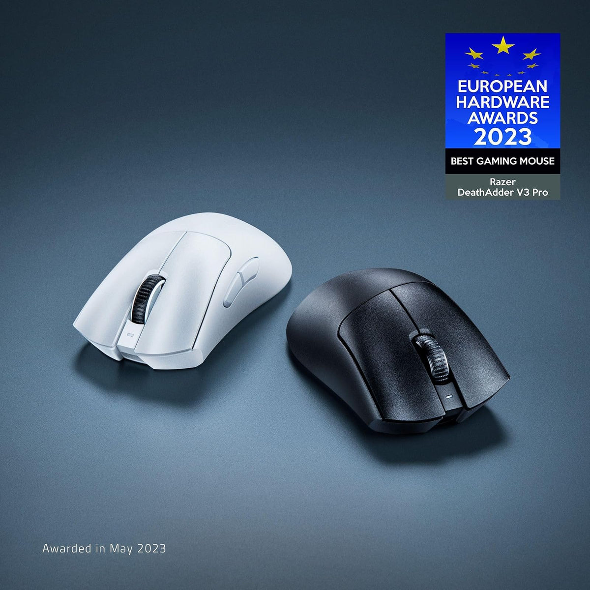 Razer DeathAdder V3 Pro Mouse Inalámbrico para Juegos: 64g Ultra Ligero - Sensor Óptico Focus Pro 30K - Interruptores Ópticos Gen-3 Rápidos - Inalámbrico HyperSpeed - 5 Botones Programables - Blanco