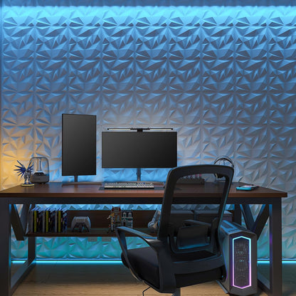 Art3d Paquete de 20 Paneles de Pared Decorativos 3D PVC | 11.8x11.8 pulgadas, 19 pies cuadrados, Blanco