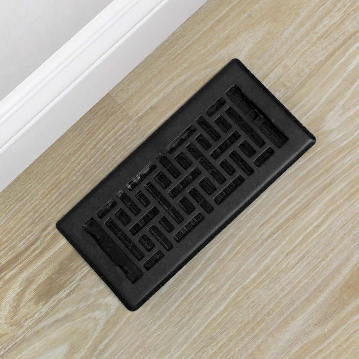 Decor Grates AJH410-BLK - Registro de suelo oriental, 4 x 10 pulgadas, negro texturizado