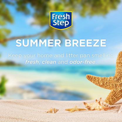 Fresh Step Cat Litter Crystals | Deodorizador de Caja de Arena | Combate Olores de Gatos y Neutraliza Olores | Brisa de Verano, 70 oz, 4.6X Contenedor Más Grande
