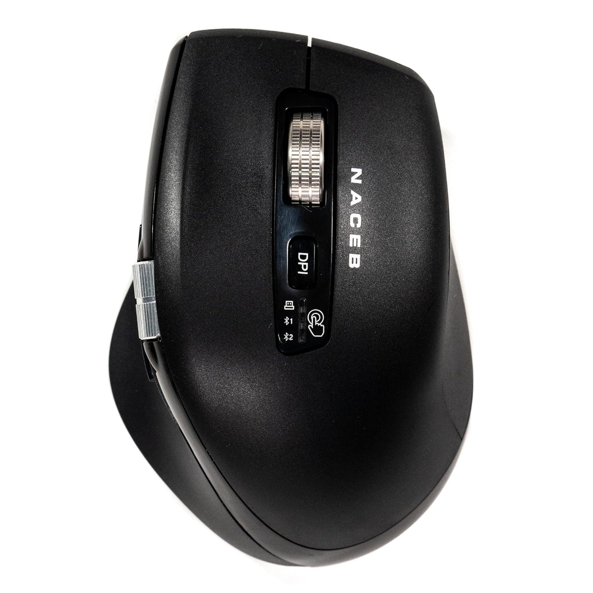 Naceb Technology Mouse Inalámbrico Doble Scroll - Bluetooth y 2.4GHz - Ergonómico con Rueda Lateral y Botón dpi - NA-0133