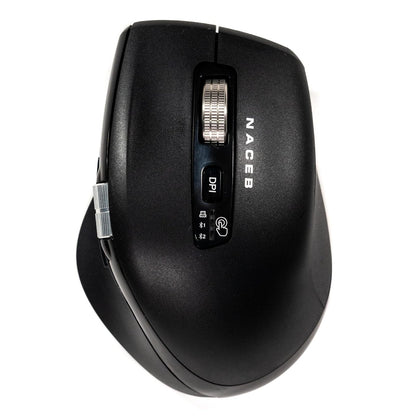 Naceb Technology Mouse Inalámbrico Doble Scroll - Bluetooth y 2.4GHz - Ergonómico con Rueda Lateral y Botón dpi - NA-0133