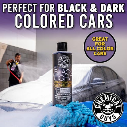 Chemical Guys Jabón Espumoso Black Light para Cañones de Espuma y Cubos de Lavado, Cereza Negra, 3.79 L, CWS619SW