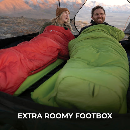 Teton Sports Leef - Saco de Dormir Ligero para mochileros, Camping y Senderismo, Saco de Dormir para Clima frío, Accesorio de Camping con Saco de compresión con cordón