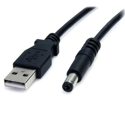StarTech USB2TYPEM2M Cable Adaptador USB a Conector Coaxial Barrel Alimentación Corriente 6.6mm 5V DC, 1x USB A Macho, 1x Tipo M Macho, 2m