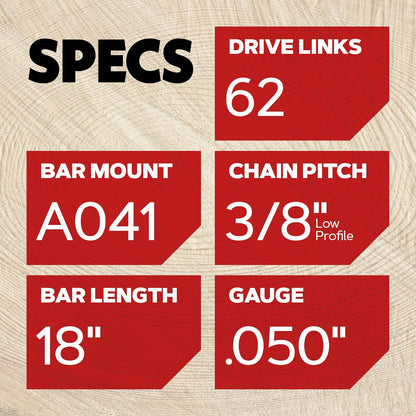 Oregon 39272 18-Inch Bar & Chainsaw Chain Combination Fits Craftsman, Homelite, Poulan