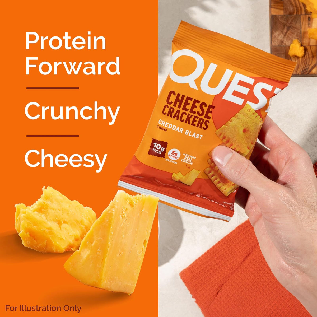 Quest Crackers sabor Cheddar - CJ con 4