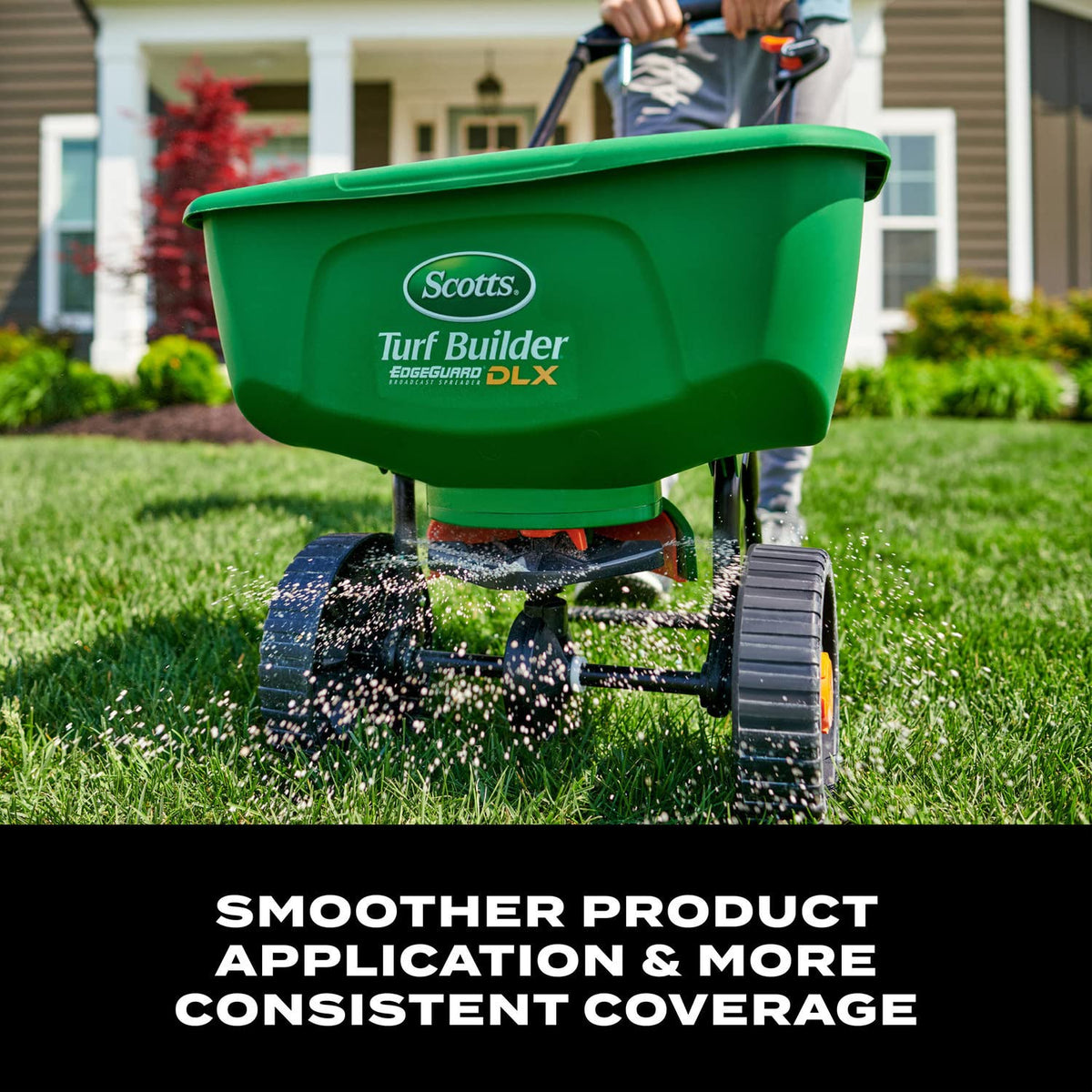Scotts Turf Builder EdgeGuard DLX Difusor de transmisión para Semillas, Fertilizantes, Sal, derretimiento de Hielo, soporta hasta 15.000 pies Cuadrados Producto