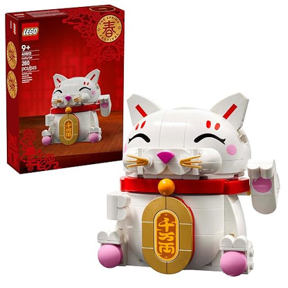 LEGO Gato de la Buena Suerte Kit de construcción y Pieza Decorativa de la Buena Suerte con una Figura Que invita a Entrar 40813