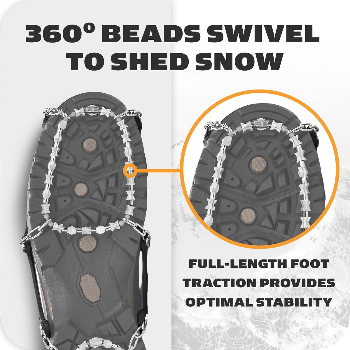 Yaktrax Diamond Grip - Tacos de tracción para Todas Las Superficies para Caminar sobre Hielo y Nieve (1 par)