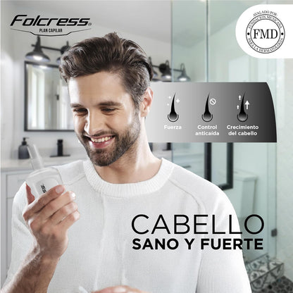 Folcress Minoxidil 5% Solución Anticaída para Hombres Grisi Farma 3 Frascos de 60 ml