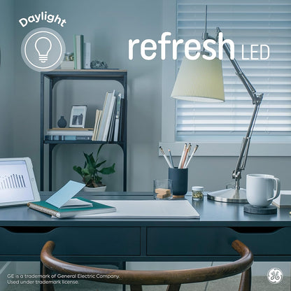 GE Refresh - Bombillas LED de 65 W, luz de día, BR30 para interiores (paquete de 2), color blanco