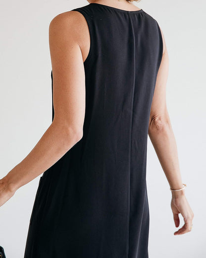 The Drop Vestido Sin Mangas Para Mujer, Con Cuello en V, Negro, por @jaceyduprie