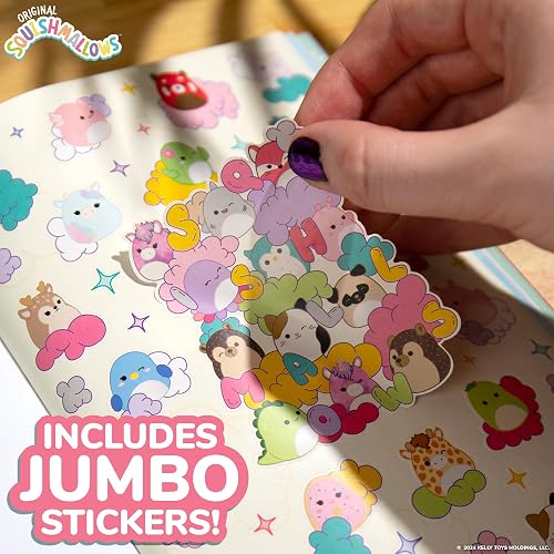 Squishmallows Original 2000 + libro de pegatinas único en la clase, 43 hojas de pegatinas, calcomanías Kawaii Squishmallows para botella de agua, cuadernos, bolsas de recuerdos de fiesta, lindas