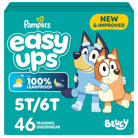 PAMPERS Easy Ups Pañales Entrenamiento Talla 5T-6T, 46 Uds, Bebé +19 Kg