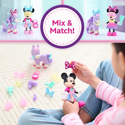 Minnie Mouse Juego Groom & Glam Pony Set de Disney Junior con Accesorios, 21 Piezas, Juego de simulación; Juguetes para niños a Partir de 3 años de Just Play