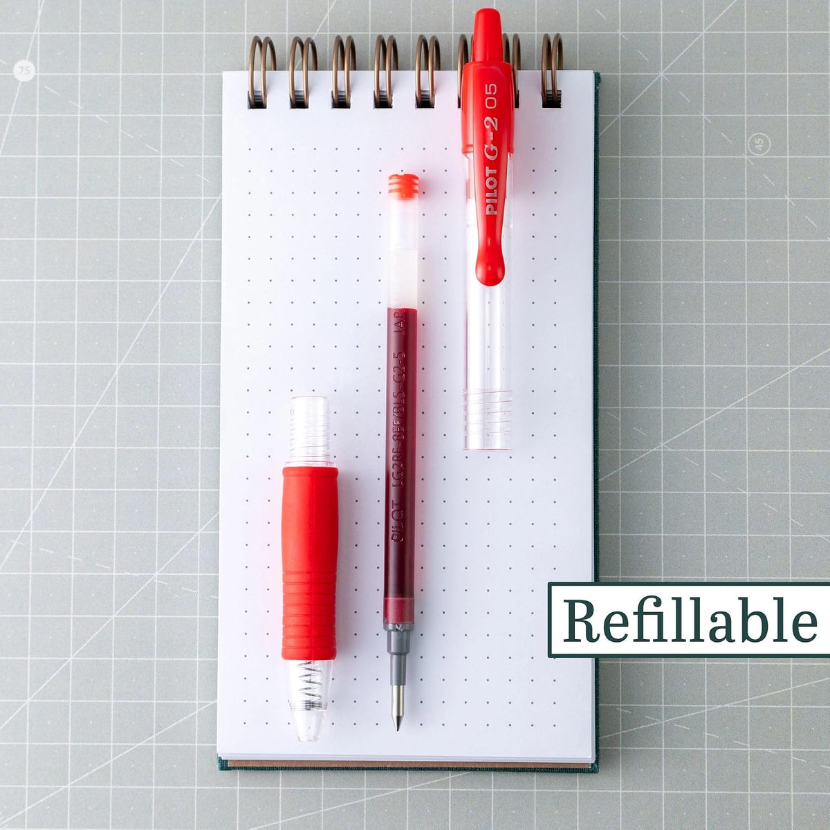 Pilot G2 Retractable Premium Gel Ink Roller Ball Pens, Extra Fine Point, Red Ink, Dozen Box (31004)